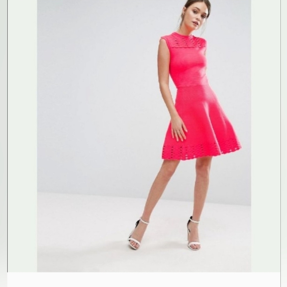 NWT Ted Baker Elegant Coral Sleeveless Dress